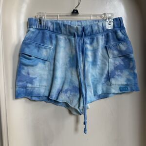 Victoria Secret Pink Blue Tie Dye Cargo Shorts Size S
